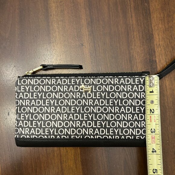 Radley London BiFold Signature Logo Matinee Black White Leather Zip Snap Wallet - Picture 13 of 16